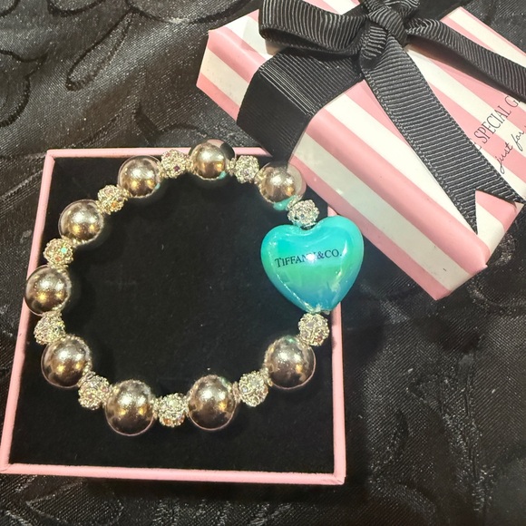 Tiffany & Co. Jewelry - Tiffany & Co. Silver Bracelet with Turquoise Heart Charm